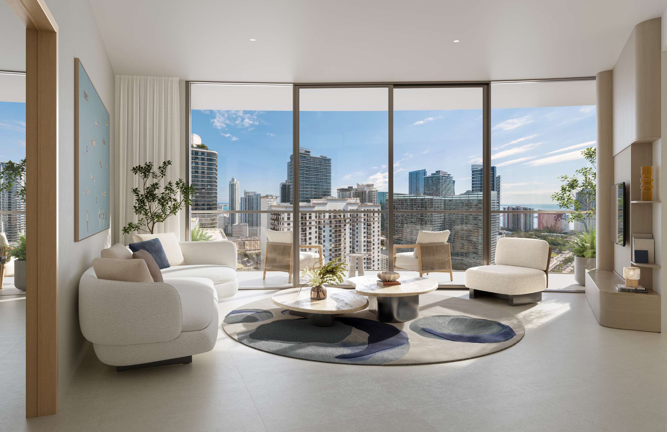 Open-Plan Living Room – 120 Signature Brickell